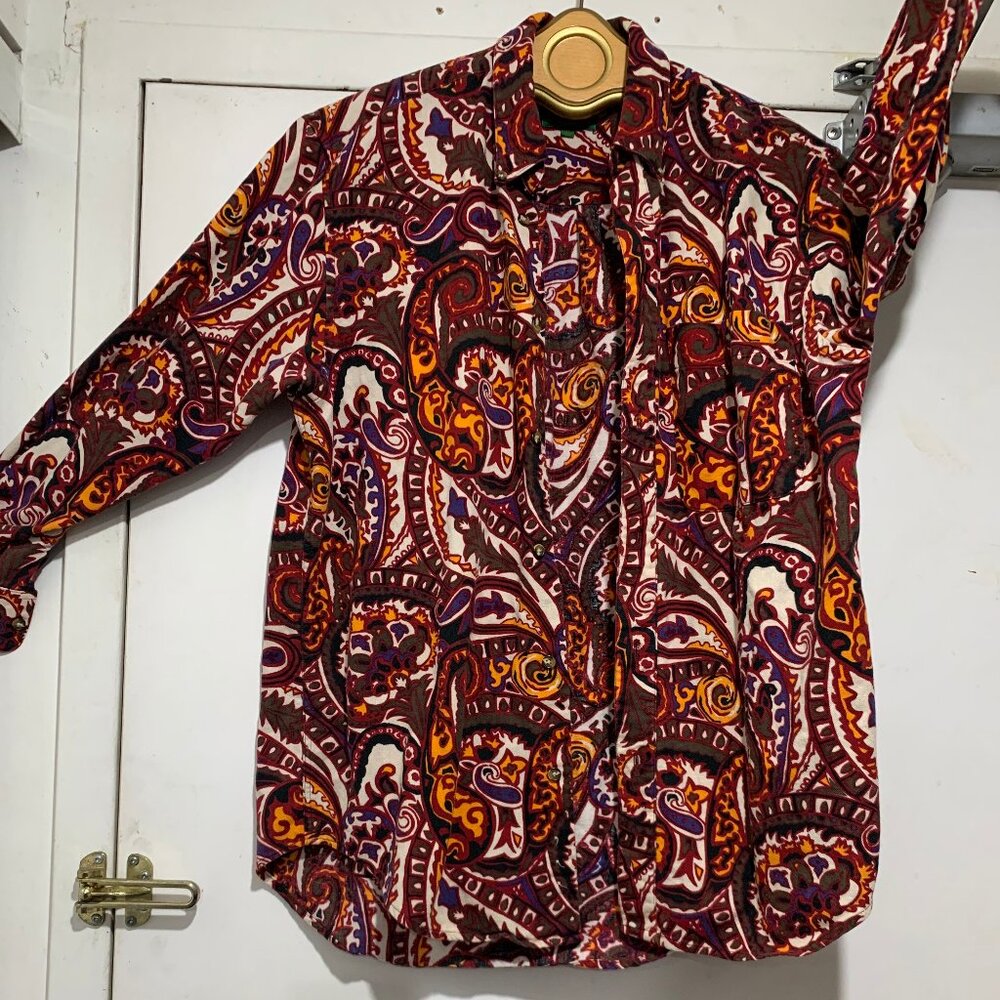 VINTAGE BOSTON TRADERS PRINTED COTTON SHIRTS SIZE M
